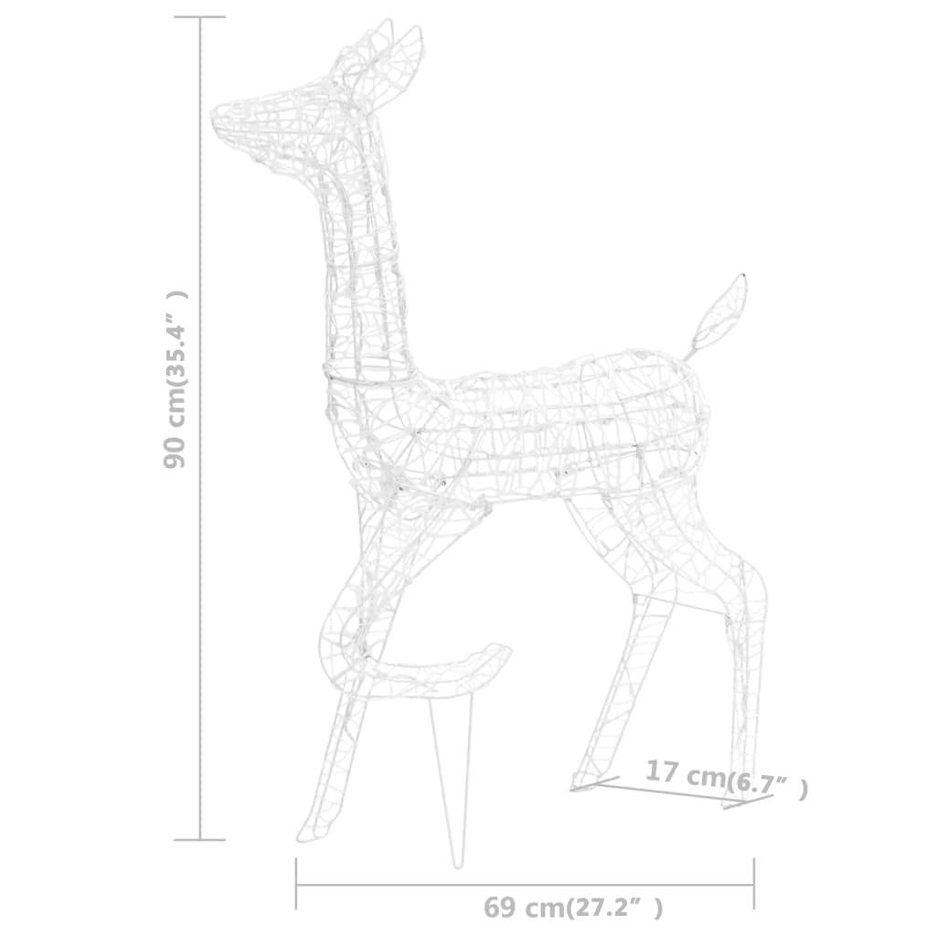 Acrylic Reindeer Family Christmas Decoration 160 LED Cold White