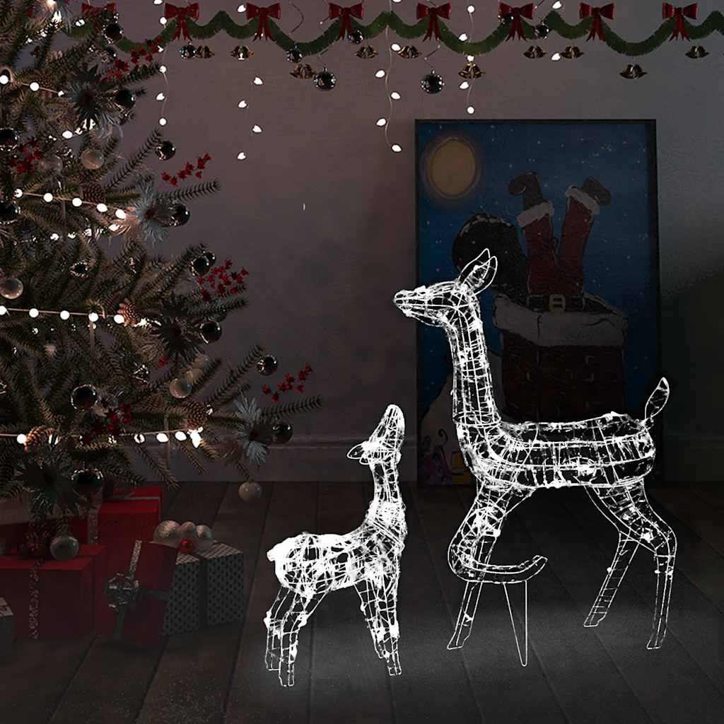 Acrylic Reindeer Family Christmas Decoration 160 LED Cold White