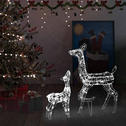 Acrylic Reindeer Family Christmas Decoration 160 LED Cold White