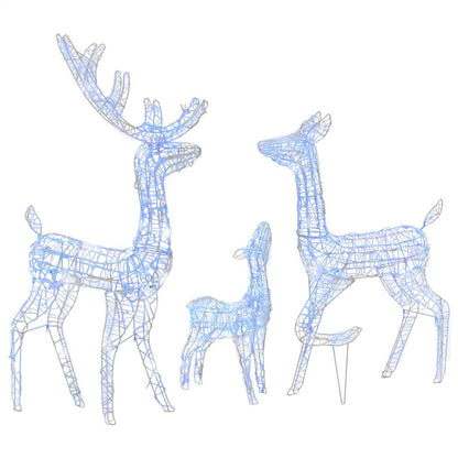 329795 vidaXL Acrylic Reindeer Family Christmas Decoration 300 LED Blue
