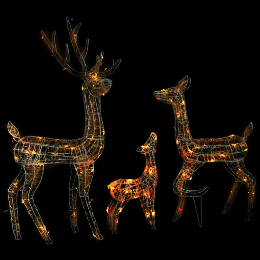 Acrylic Reindeer Family Christmas Decoration 300 LED Colourful