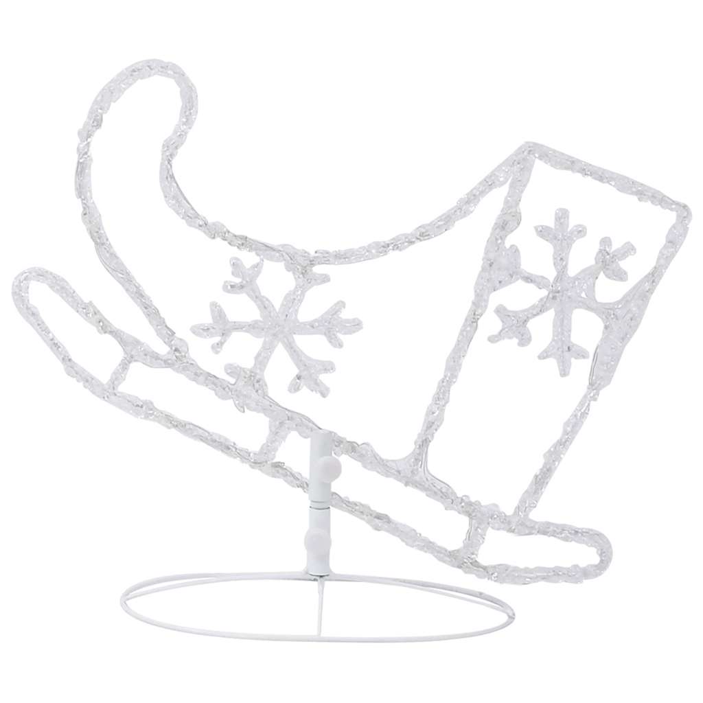 Christmas Reindeer & Sleigh | White | Acrylic | Large