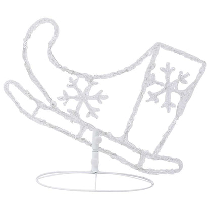 Christmas Reindeer & Sleigh | White | Acrylic | Large