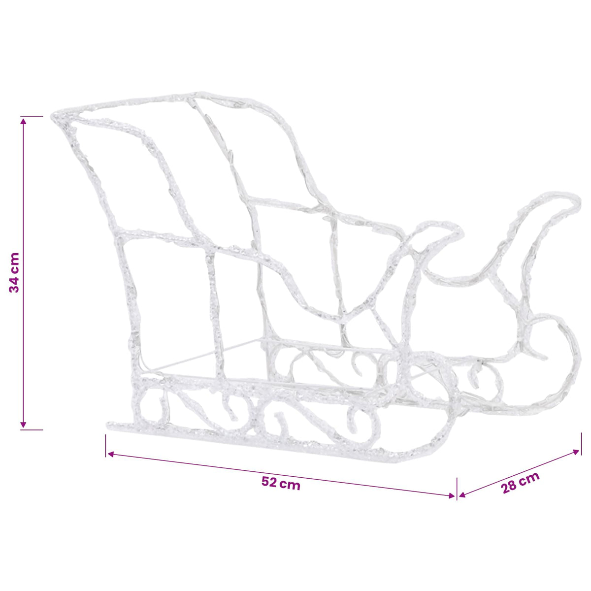 Reindeers & Sleigh Christmas Decoration 160 LEDs 130 cm Acrylic