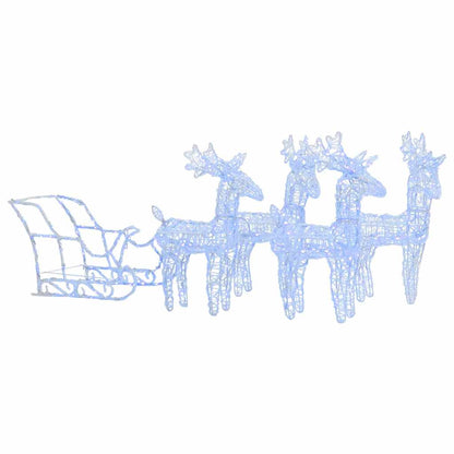 Reindeers & Sleigh Christmas Decoration 280x28x55 cm Acrylic