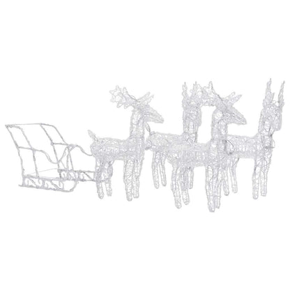 Reindeers & Sleigh Christmas Decoration 280x28x55 cm Acrylic