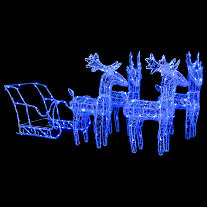 Reindeers & Sleigh Christmas Decoration 280x28x55 cm Acrylic