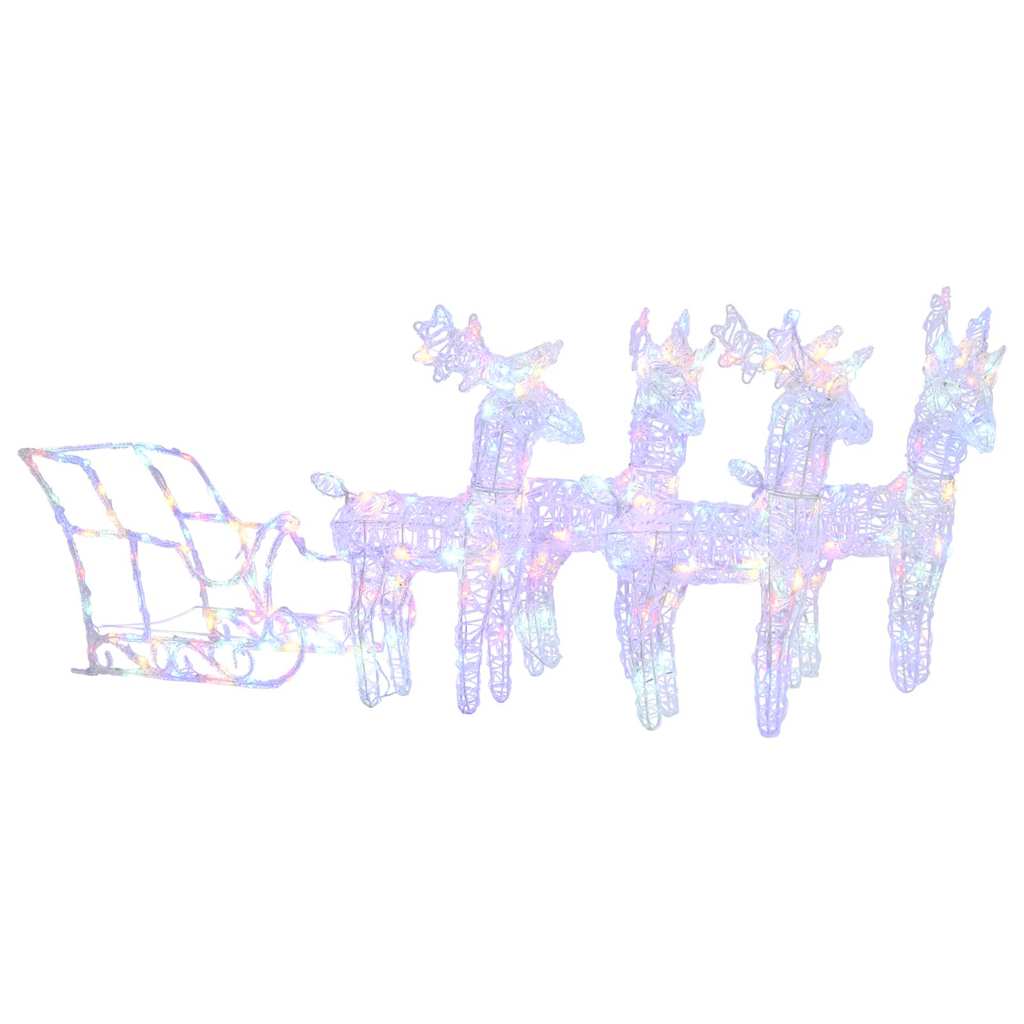 Reindeers & Sleigh Christmas Decoration 280x28x55 cm Acrylic