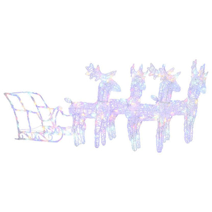 Reindeers & Sleigh Christmas Decoration 280x28x55 cm Acrylic
