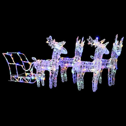 Reindeers & Sleigh Christmas Decoration 280x28x55 cm Acrylic
