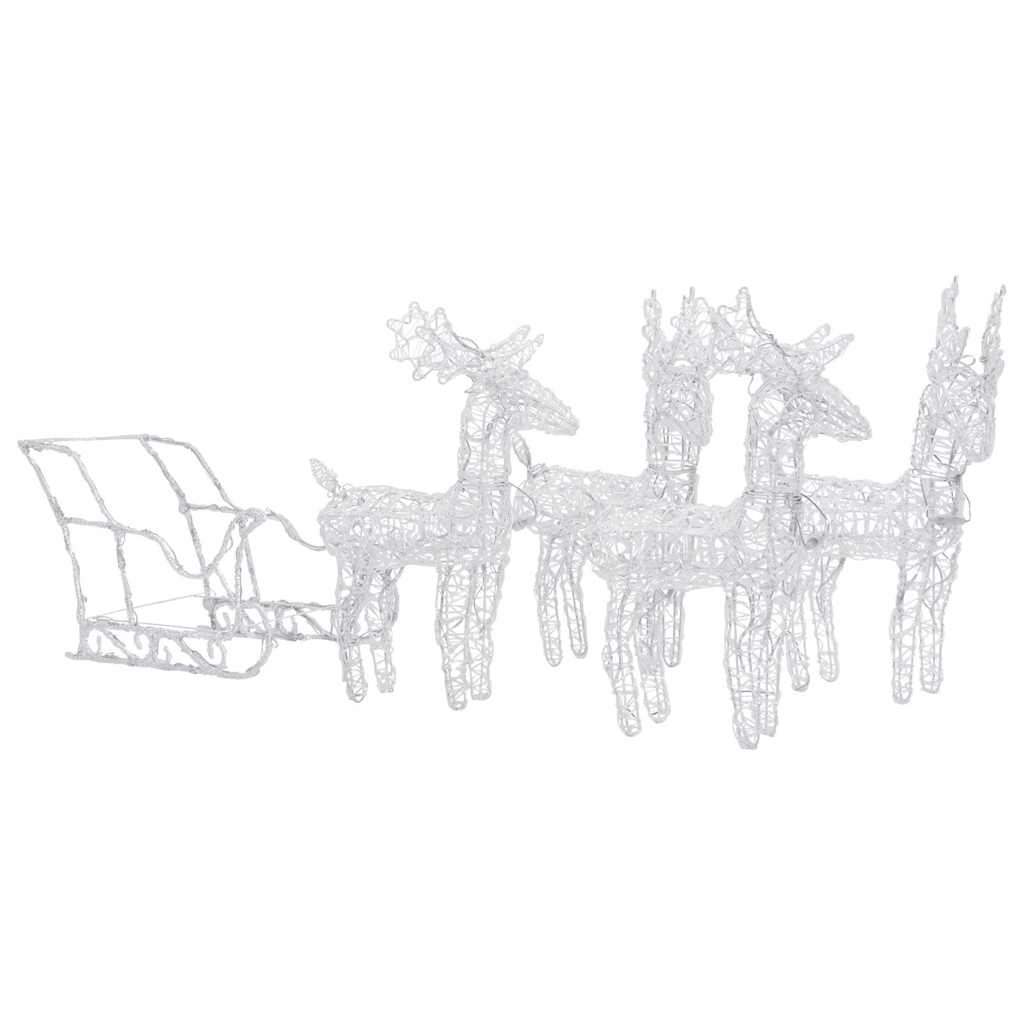 Reindeers & Sleigh Christmas Decoration 280x28x55 cm Acrylic