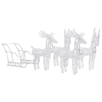 Reindeers & Sleigh Christmas Decoration 280x28x55 cm Acrylic