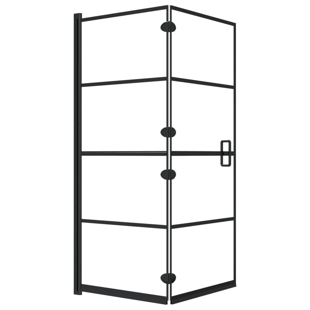 Folding Shower Enclosure ESG 120x140 cm Black