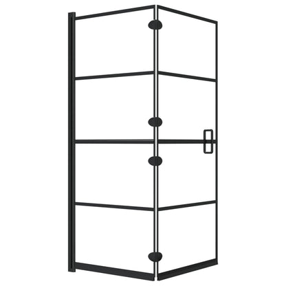 Folding Shower Enclosure ESG 120x140 cm Black