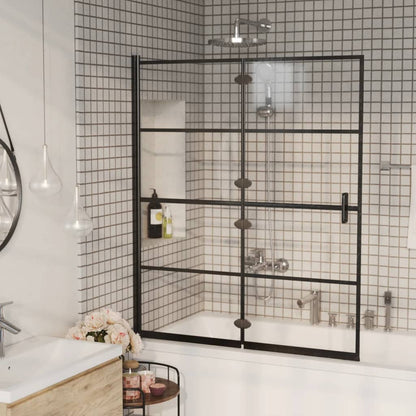 Folding Shower Enclosure ESG 120x140 cm Black