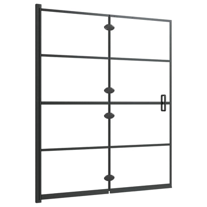 Folding Shower Enclosure ESG 120x140 cm Black