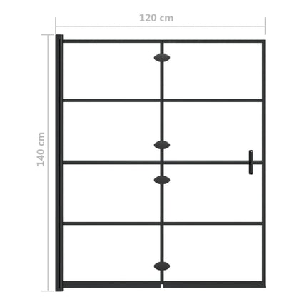 Folding Shower Enclosure ESG 120x140 cm Black
