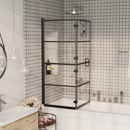 Folding Shower Enclosure ESG 120x140 cm Black