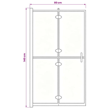 150818 vidaXL Folding Shower Enclosure ESG 80x140 cm Black