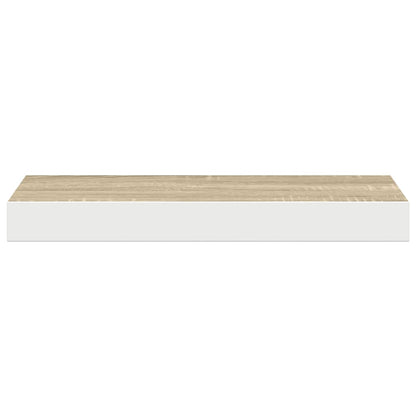 Floating Wall Shelf Oak and White 40x23.5x3.8 cm MDF