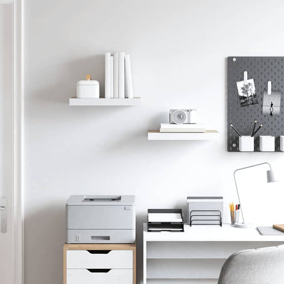 Floating Wall Shelves 2 pcs Oak and White 40x23.5x3.8 cm MDF
