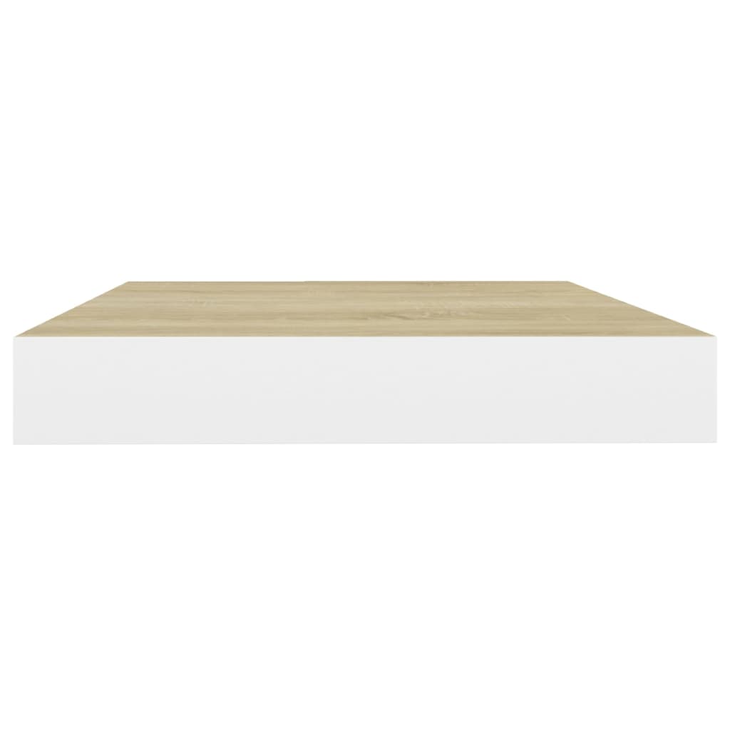 Floating Wall Shelves 4 pcs Oak and White 40x23x3.8 cm MDF