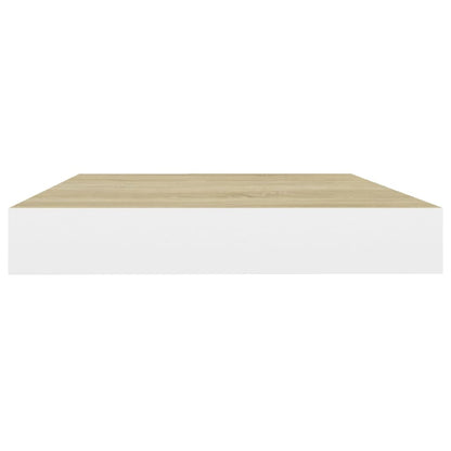 Floating Wall Shelves 4 pcs Oak and White 40x23x3.8 cm MDF