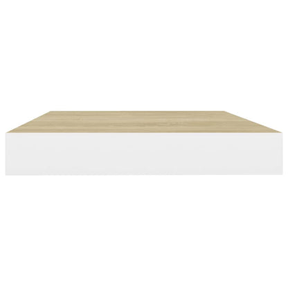 Floating Wall Shelves 4 pcs Oak and White 40x23.5x3.8 cm MDF