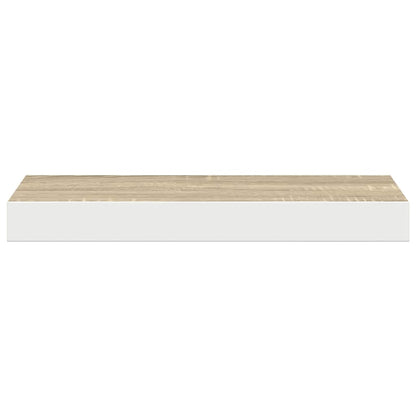 Floating Wall Shelf Oak and White 50x23x3.8 cm MDF