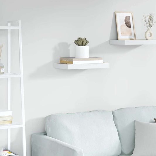 Floating Wall Shelf Oak and White 50x23.5x3.8 cm MDF