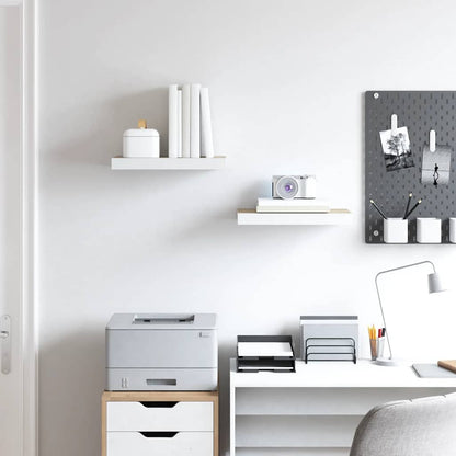 Floating Wall Shelves 2 pcs Oak and White 50x23x3.8 cm MDF