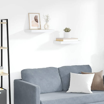 Floating Wall Shelves 2 pcs Oak and White 50x23x3.8 cm MDF