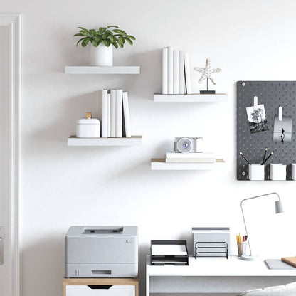 Floating Wall Shelves 4 pcs Oak and White 50x23x3.8 cm MDF