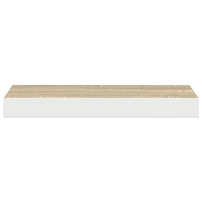 Floating Wall Shelves 4 pcs Oak and White 50x23x3.8 cm MDF