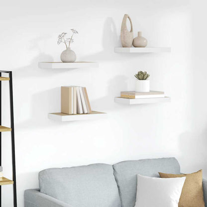 Floating Wall Shelves 4 pcs Oak and White 50x23x3.8 cm MDF