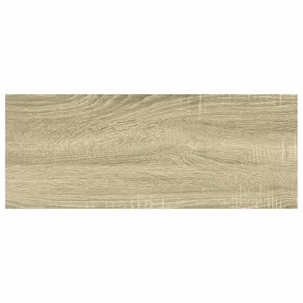 Floating Wall Shelf Oak and White 60x23.5x3.8 cm MDF
