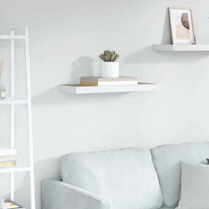 Floating Wall Shelf Oak and White 60x23.5x3.8 cm MDF