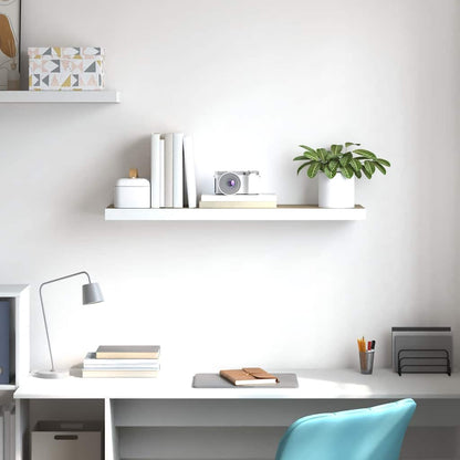 Floating Wall Shelf Oak and White 80x23.5x3.8 cm MDF