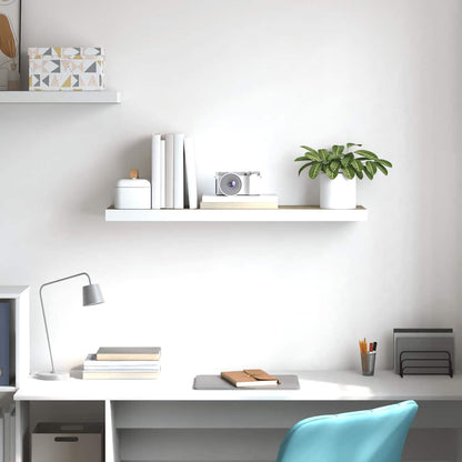 Floating Wall Shelf Oak and White 80x23.5x3.8 cm MDF