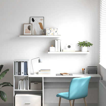 Floating Wall Shelves 2 pcs Oak and White 80x23.5x3.8 cm MDF