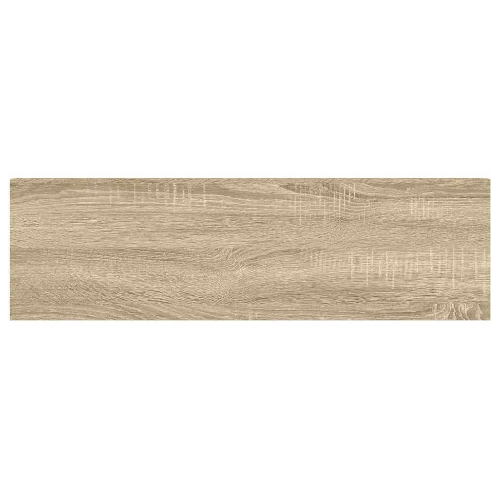 Floating Wall Shelf Oak and White 90x23.5x3.8 cm MDF