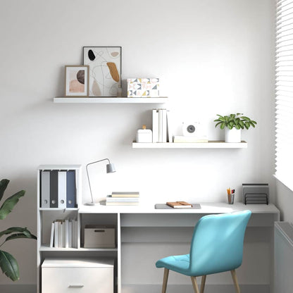 Floating Wall Shelves 2 pcs Oak and White 90x23.5x3.8 cm MDF