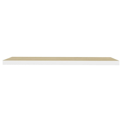 Floating Wall Shelves 4 pcs Oak and White 90x23.5x3.8 cm MDF