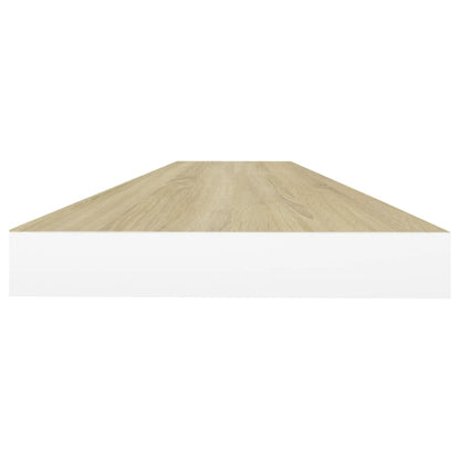 Floating Wall Shelves 4 pcs Oak and White 90x23.5x3.8 cm MDF