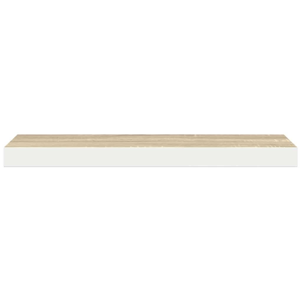 Floating Wall Shelves 4 pcs Oak and White 90x23.5x3.8 cm MDF