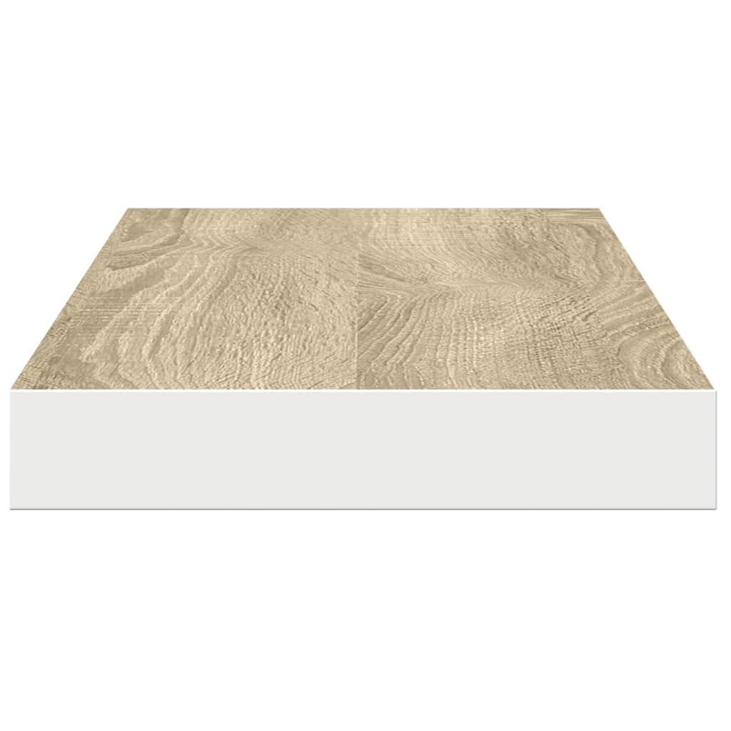 Floating Wall Shelves 4 pcs Oak and White 90x23.5x3.8 cm MDF