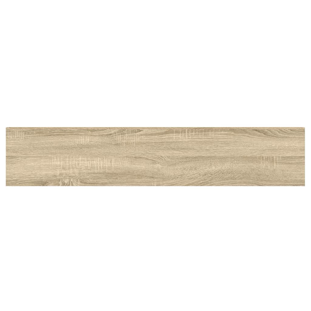 Floating Wall Shelves 2 pcs Oak and White 120x23.5x3.8 cm MDF