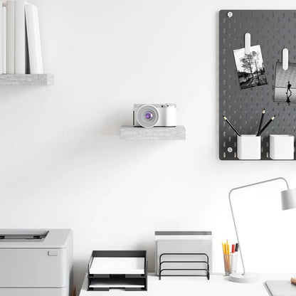 Floating Wall Shelf Concrete Grey 23x23.5x3.8 cm MDF