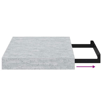 Floating Wall Shelf Concrete Grey 23x23.5x3.8 cm MDF