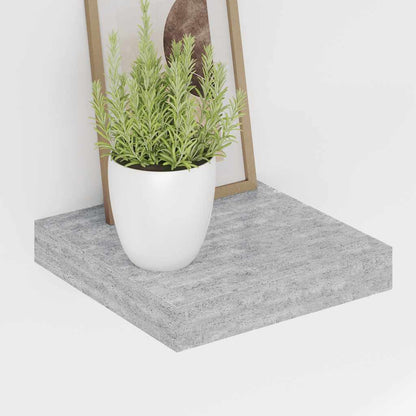 Floating Wall Shelves 2 pcs Concrete Grey 23x23.5x3.8 cm MDF